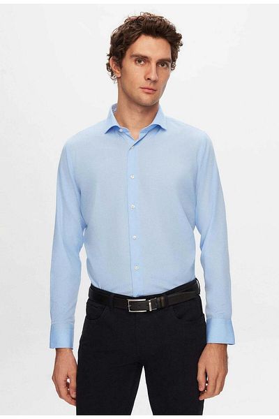 DORMEN Cămașă pentru bărbați Classics Easy-Iron Slim Fit Slim Fit Classic cu guler fără buzunar