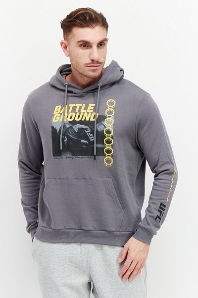 UFC Men Sportswear Fit Long Sleeves Running Sweatshirt, Grey
