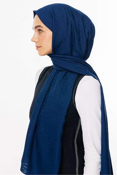 Mooncorn Σάλι ζακάρ με μοτίβο Navy Blue Moon Is