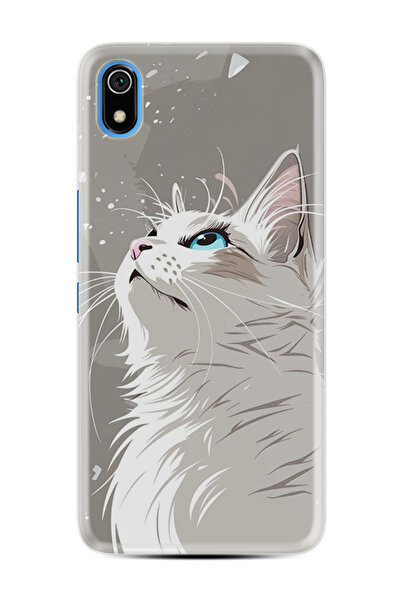 Kılıfland Xiaomi Redmi 7A Kılıf Boutique Baskılı Resimli Beyaz Kedi Pcode -061