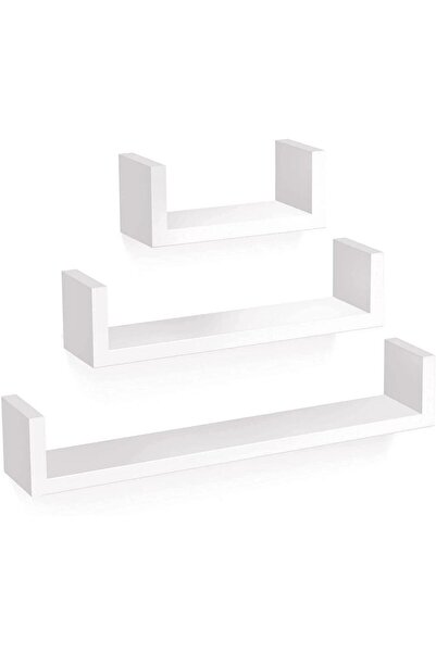 Tuliplife DEKORATİF BEYAZ UÇAN DUVAR RAFI