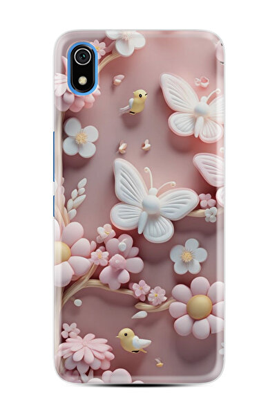 Kılıfland Xiaomi Redmi 7A Kılıf Boutique Baskılı Resimli Pembe Kelebekler Pco...