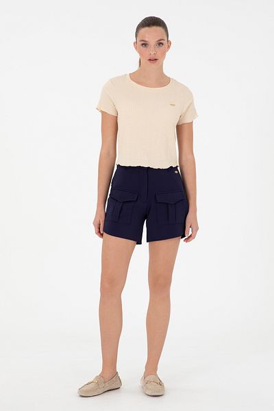 U.S. Polo Assn. Pantaloni scurți tricotați de damă bleumarin 50281899 -VR033