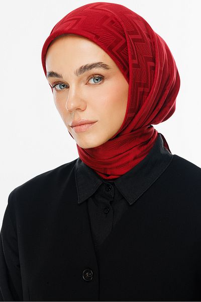 Mooncorn Μεταξένιο ζακάρ κασκόλ Cherry Rot Viora Pattern