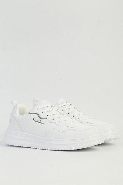 Benetton ®   Men's White Sneakers - Imported Bni-11200