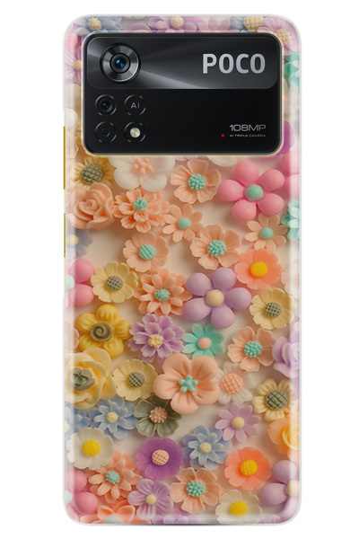 Kılıfland Xiaomi Poco X4 Pro Kılıf Boutique Baskılı Resimli Rengarenk Papatya...