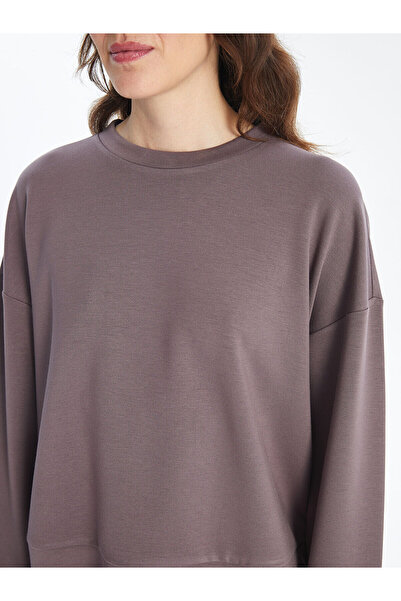 LC Waikiki Bisiklet Yaka Düz Oversize Kadın Sweatshirt (W4)