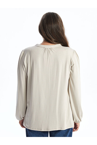 LC Waikiki Gray Crew Neck Women's Blouse