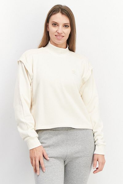 Adidas Originals Women Mock Neck Classic Sweatshirt, Off White