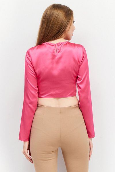 Cropp Women V-neck Long Sleeves Textured Blouse, Pink