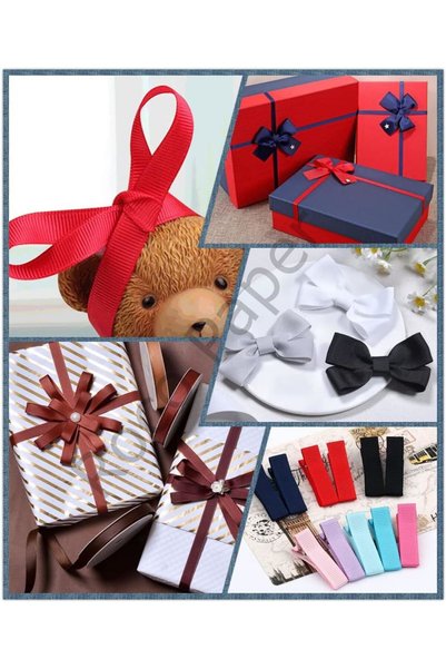roco paper Grosgrain Ribbon, Gift Wrapping, Wedding, Party, Hobby and Decoration Ribbon, 1 cm - 10 Meters - Red