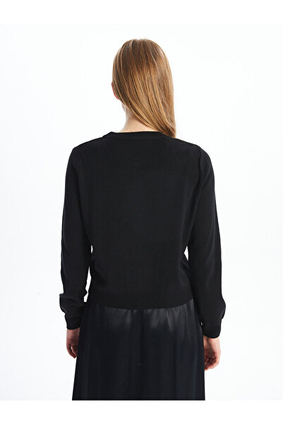 LC Waikiki Women's Knitwear Cardigan - Crew Neck, Solid Long Sleeve