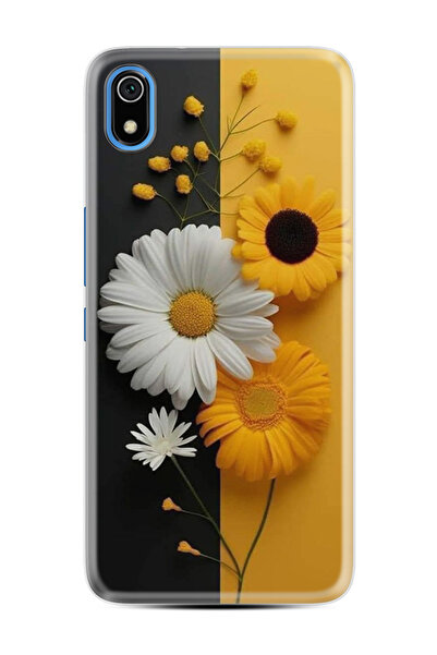 Kılıfland Xiaomi Redmi 7A Kılıf Boutique Baskılı Resimli Sarı Beyaz Çiçek Pco...