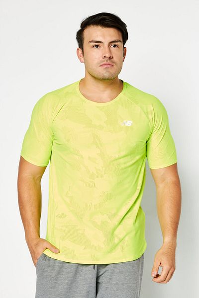 New Balance Men Sportswear Fit Running T-Shirt, Lime Green
