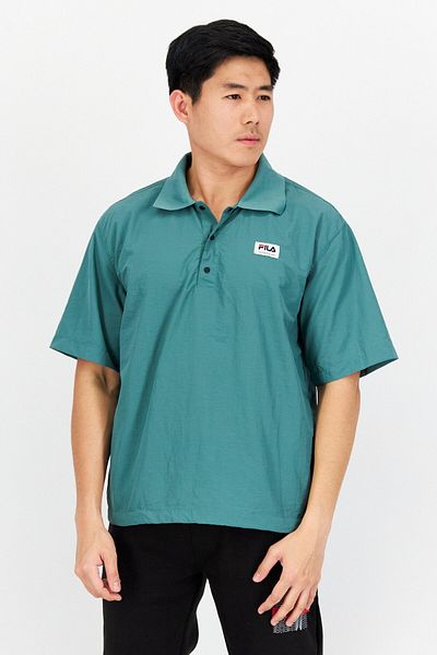 Fila Men Sportswear Fit Brand Logo Training Polo Shirt, Sage Green