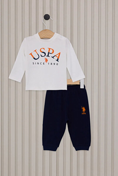 U.S. Polo Assn. يو اس بولو اسنبدلة طفل رضيع بيضاء