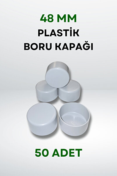 ZiDi Plastik Plastik Boru Kapağı 48 Mm (50 ADET) - Açık Gri