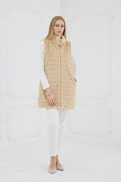 Moodbasic MB28.51 VESTĂ DE PIELE COTITĂ PE SPATE