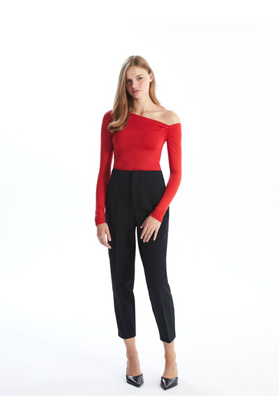 LC Waikiki Red Boat Neck Women's Blouse