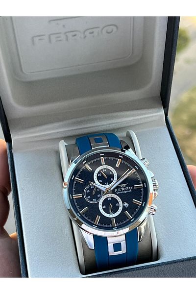 FERRO 30 Mt Water Resistant Men's Wristwatch - Silicone Cord, Internal Functions Active Efm.31380-L3