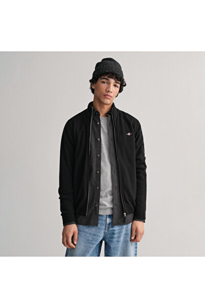 Gant Erkek Siyah Regular Fit Yün Hırka