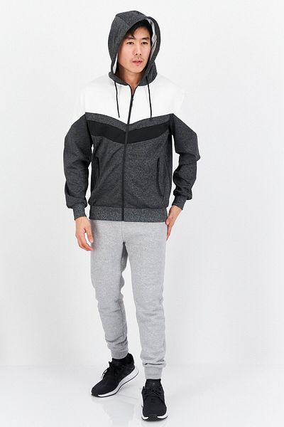 Cultura Men Sportswear Fit Colorblock Training Hoodie,grey