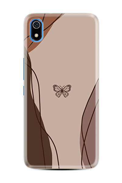 Kılıfland Xiaomi Redmi 7A Kılıf Boutique Baskılı Resimli Kahve Kelebek Pcode -038