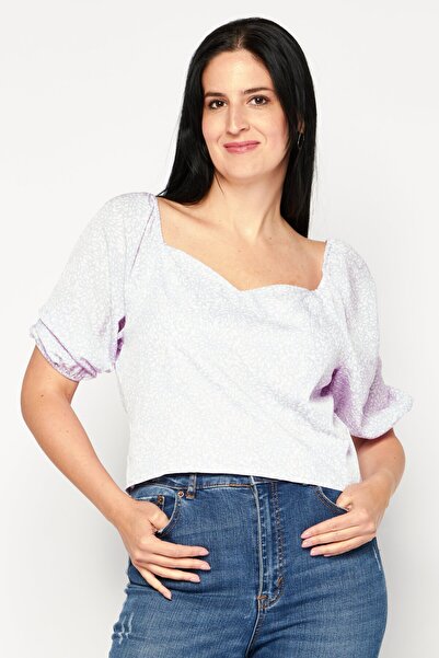 Riley & Rae Women Floral Print Short Sleeve Floral Print, Lilac