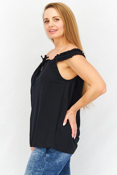 Esprit Women Off Shoulder Plain Bardot Top, Black