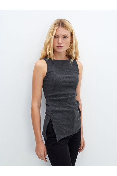 LC Waikiki Lcw Crew Neck Textured Women's Blouse