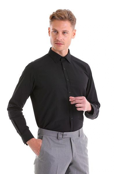 DORMEN Мъжка риза Classics Easy Ironable Slim Fit Slim Cut с класическа яка и без джобове