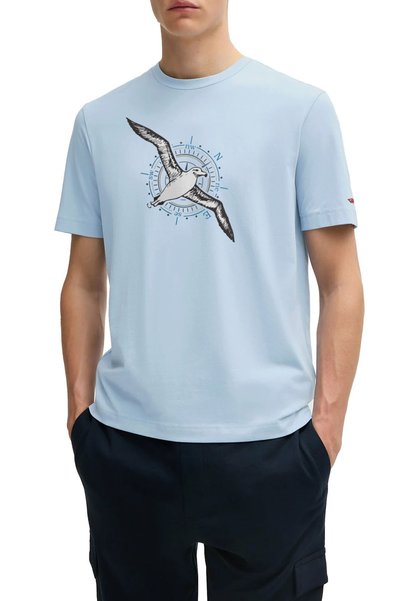 Tarrzzcom Albatross Design T-Shirt – Unisex 100% Cotton Light Blue Regular Outdoor Men's Women's T-Shirt