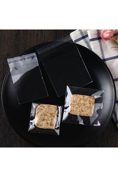 littlemonky 10x15cm Yapışkanlı Poşet, Jelatin Bantlı Torba, Şeffaf Yapışkanlı Torba, 100 Adet