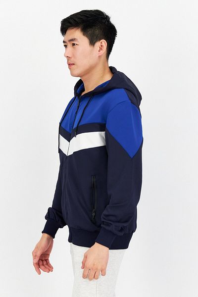 Cultura Men Sportswear Fit Colorblock Training Hoodie, Navy