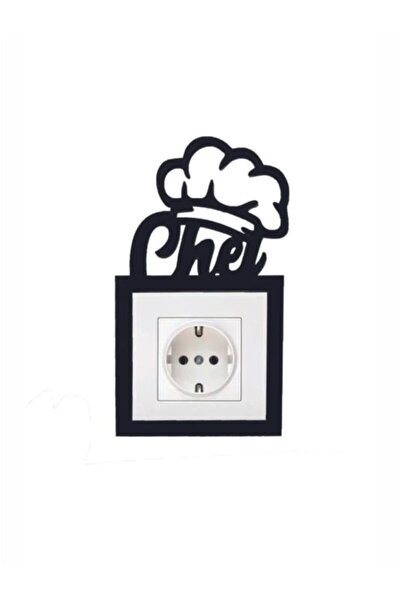 2holgun Chef Yazılı Dekoratif Priz Çerçevesi