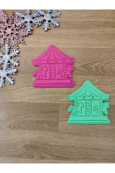 Maflen Christmas New Year Carousel Carousel Carrousel Cookie Mold and Dough Shaper