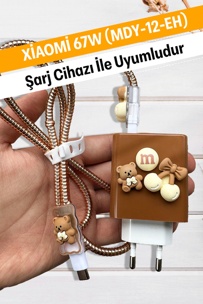 WANNA PROTECT Xiaomi 67w Uyumlu Şarj Başlığı Adaptörü Koruma Redmi Kablo Koru...