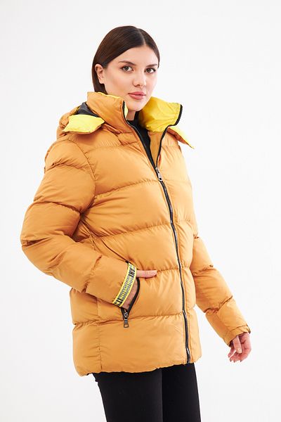 Avones Women's Sleeve Adjustable Inner Pocket Hooded Puffer Jacket with Zipper