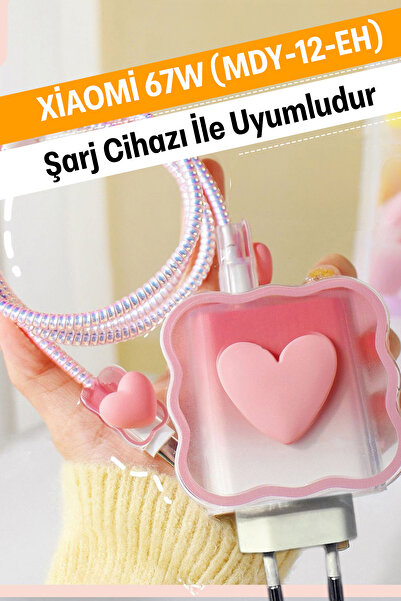 WANNA PROTECT Xiaomi 67w Uyumlu Kalp Şarj Başlığı Adaptörü Koruma Redmi Kablo...