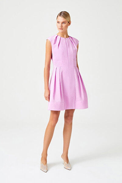 Jus De Pommes PEMBE PİLELİ VOLANLI MİNİ ELBİSE