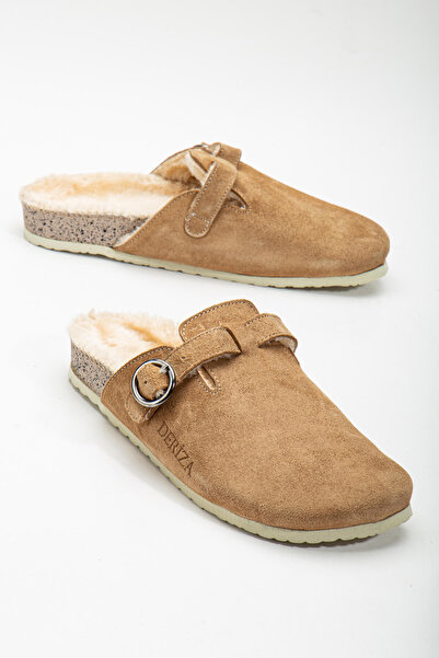 Deriza Справжня замша та хутро з підошвою з грибної основи, капці з норки - Сабо