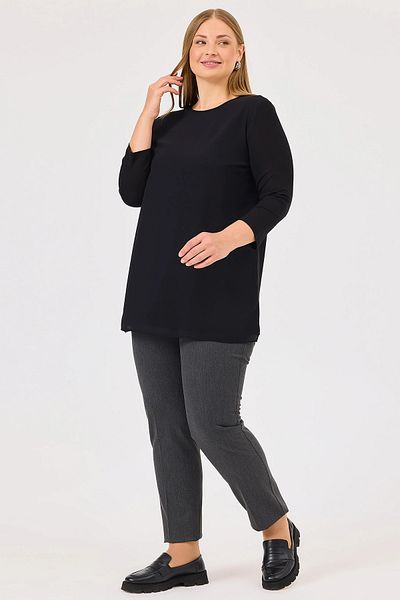 Gala-Xi Galaxi 4003 Black Round Neck Large Size Tunic