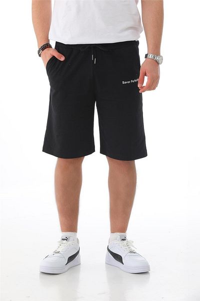 penyebizden Ανδρικό Regular Fit (NORMAL CUT) 100% βαμβακερό σορτς-μαύρο