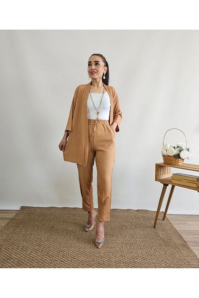 Altı Üstü Butik Комплект кимоно с тънък крак и обикновена принтирана материя