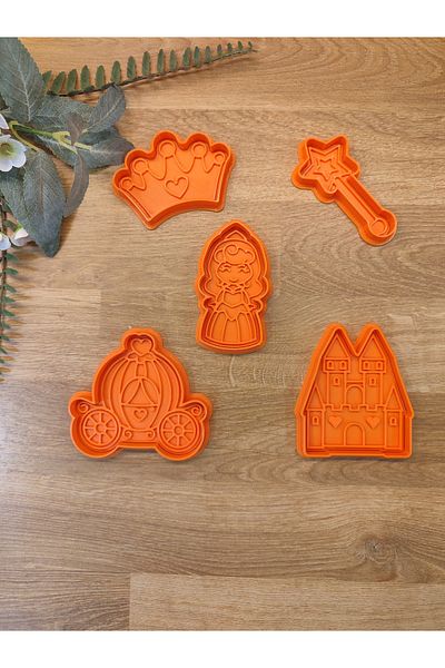 Maflen Princess Castle Crown Magic Wand Horse Carriage Cookie Mold Set