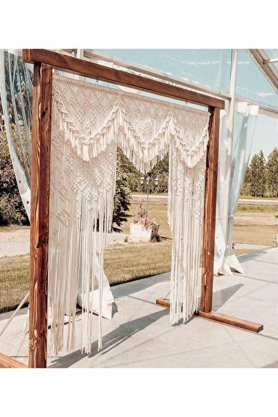 Seabella Makrome Nişan Konsepti Arka Fon Backdrop Tag Yatak Başı Perde Macrome Dal 180 Cm Uzunluk 2 Metr