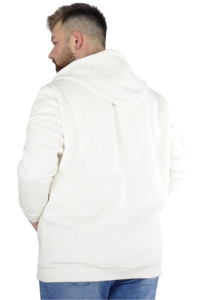 ModeXL Mode Xl Ανδρικό φούτερ με κουκούλα με φερμουάρ Riv 22522 Ecru