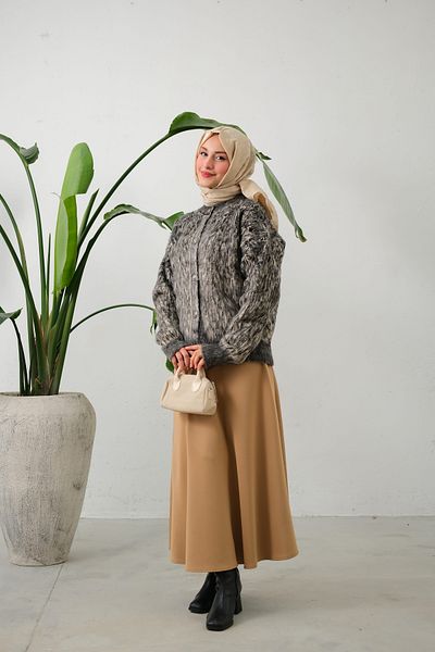 lurex moda Pulover tricotat cu nasturi în față