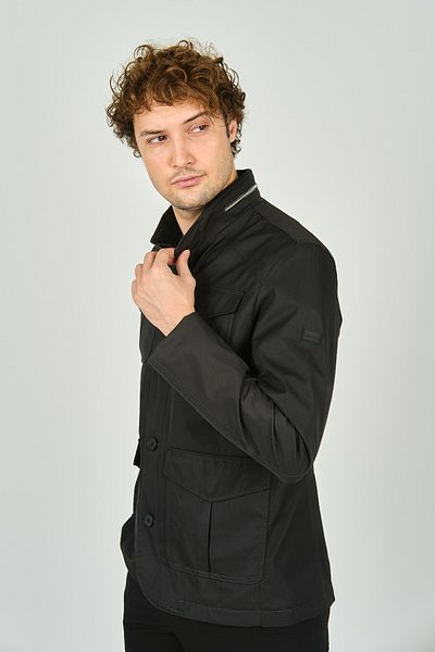 daynax Green Men's Long Coat - Pocket Detail, Stand Collar, 7000 Model
