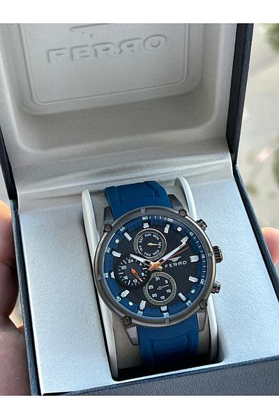 FERRO 30 Mt Water Resistant Men's Wristwatch - Silicone Cord, Internal Functions Active Efm.11363-Zd4